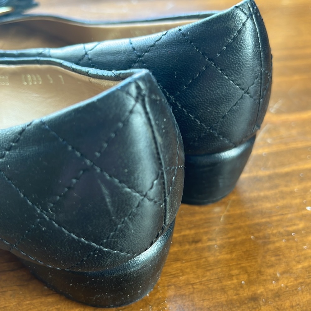 Salvatore Ferragamo Varina Quilted Bow Ballet Block Heels Size 7 - Picture 14 of 16